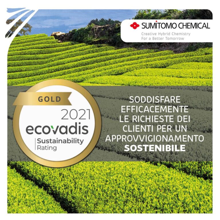Sumitomo Chemical ha ricevuto la medaglia d’oro nella valutazione di sostenibilità di EcoVadis